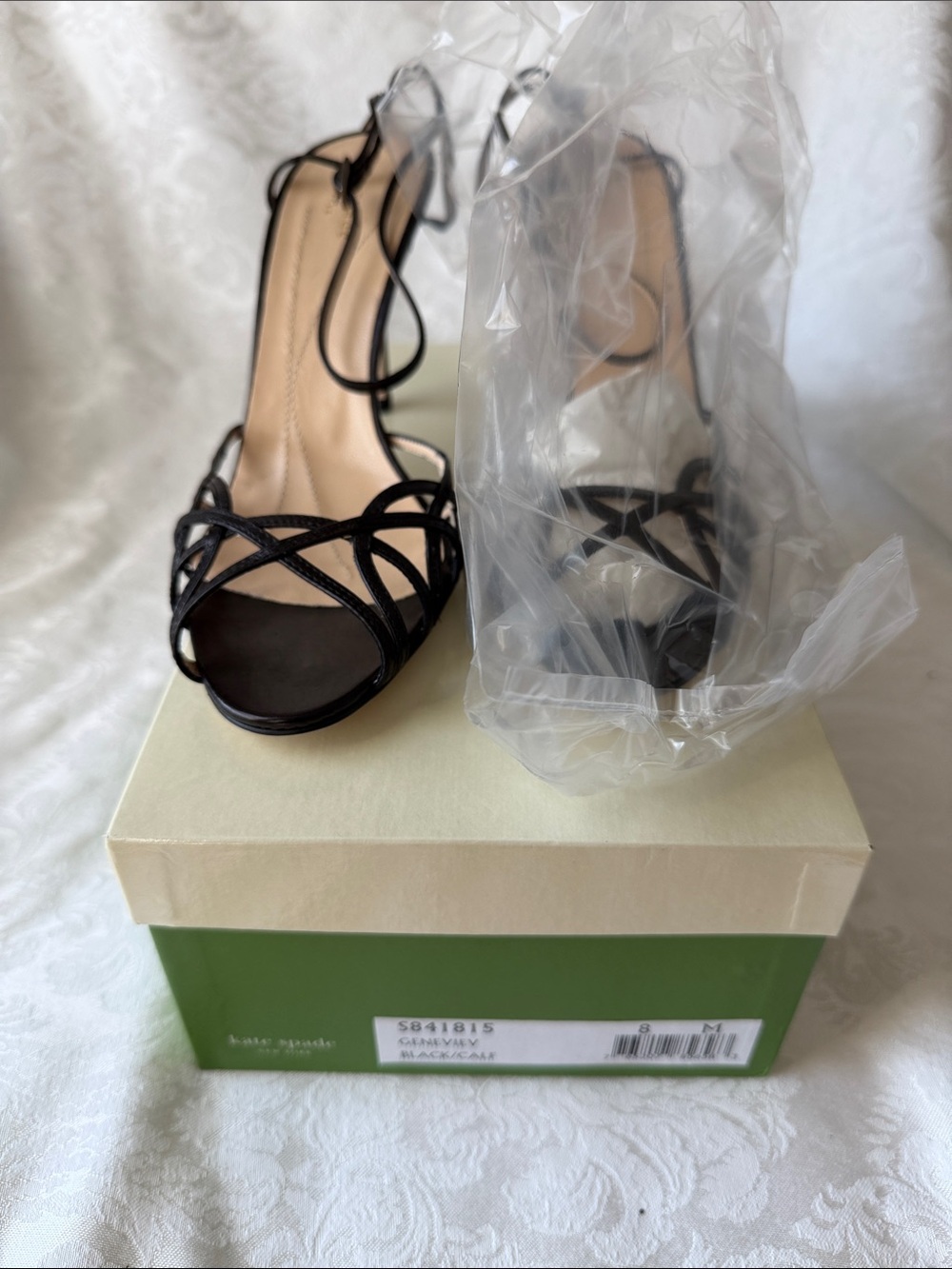 kate spade Black Strappy Open-Toe High Heels